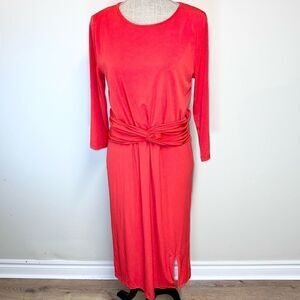 NWOT Jason Wu Designer Red Twist Tie Front Dress Womens Sz M